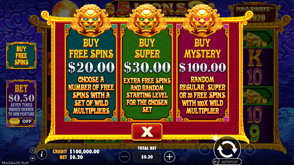 5 Lions Megaways 1 & 2 — Slot Review, Free Demo & RTP 96.5%